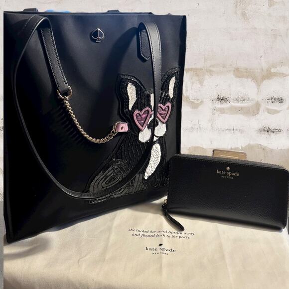 Kate Spade New York Kitt Francois Large North South Tote + Wallet + Charm - Picture 3 of 13